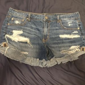 Dark blue low rise short shorts